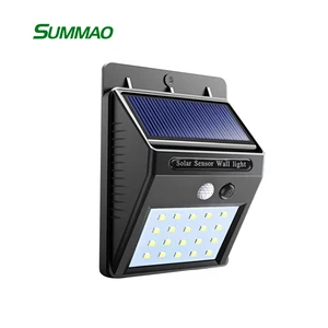 SUMMAO High Quality 20 LED Solar Lamp Light with Motion Sensor IP65 Waterproof Outdoor Wall Light for Garden Decoration