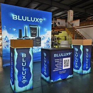 10x10 Backlit Trade Show Booth Modular SEG Lightbox Exhibition Stand Custom LED Light Wall for Cosmoprof Beauty Expo