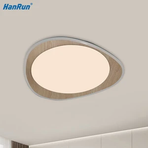 Wooden Decorative Remote Acrylic Iron Indoor Lamp Fixture Modern Dimmable Surface Mounted Bedroom Corridor Led Ceiling Light