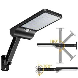 36LED Remote Solar Flood Light Outside Security Motion Sensor Lights with Remote with Remote for Backyard Gutter Garage Shed