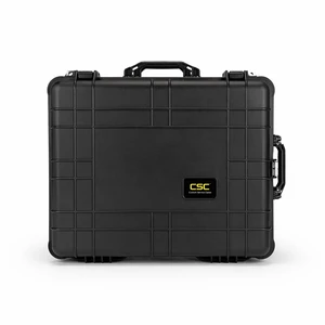 Heavy Duty Large Black Plastic Tool Storage Box with Reinforced Construction and IP67 Waterproof Design for Outdoor Use