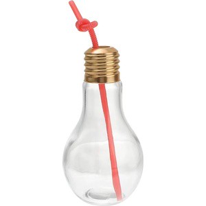 Wholesales LED Flashing PET Light Bulb Shape Cup Plastic Drinking Cup with LED