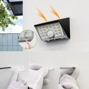 Outdoor Motion Sensor Wall Lamp Solar Wall Light IP65 Motion Sensor 200LM 4 Modes Outdoor Black