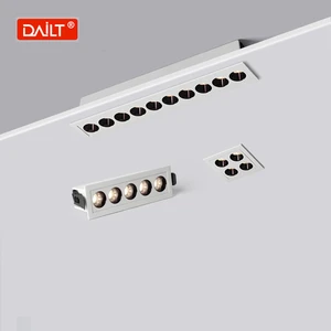 Modern Aluminum LED E27 Grille Light with Round Holes Recessed Linear Bar Spotlight for Living Room and Corridor