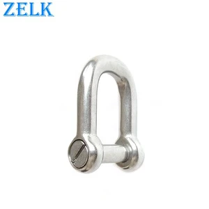 Stainless Steel European Type D Dee Shackle with Flush Slotted Bolt High Polished Surface for Mining Applications