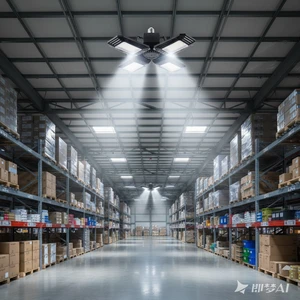 Plastic LED Garage Light 120W E27 Foldable Workshop Office Warehouse 6500K High Brightness Light