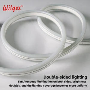 Double Sided LED Neon Light Strip 24mm Horizontal Bending 99.99% Gold Wire 50m No Splicing Plug and Play UL94 V0