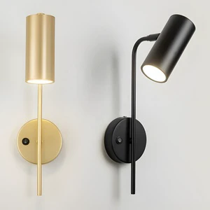 Black E27 Wall Light Low-Profile Rotating LED Iron for Hotel Corridor Aisle Living Room Balcony Creative Reading for Reading