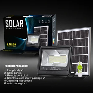 New Model 200 Watts Solar Led Flood Light Waterproof Tempered Glass and ABS Body Solar Garden Light with Remote Control