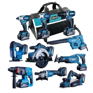Drill Combo Kit Tool Set EKIIV 21-v Max Lithium Ion Cordless Combos Kits 9-tools High Quality