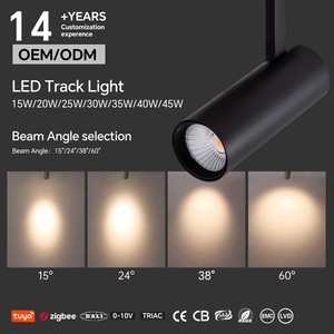15W~45W Fixed Four Beam Angle LED Track Light High Ra90 Triac Dimmable OEM China Source Manufacturer CE SAA