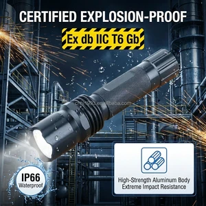 High Lumens 3W USB Explosion Proof LED Flashlight ATEX Standards Rechargeable Hand Lamp Firefighter Rescue Marine Offshore
