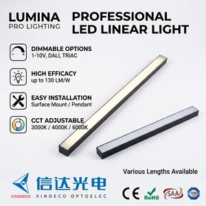XINDECO Dimmable LED Linear Light 130LM/W Surface Mounted Pendant Office Lighting CCT Adjustable DALI TRIAC Architectural Lamp