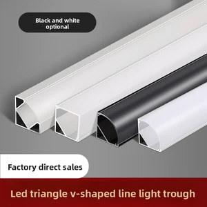 No Slotting Required Residential Linear LED Ceiling Light Triangular V-Shaped Pre-Embedded Aluminum Channel Concealed Lighting