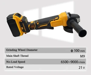 Wholesale 125mm Electric Angle Grinder Cordless Metal Cutting Stone Woodworking Polishing Machine Brushless Battery Powered