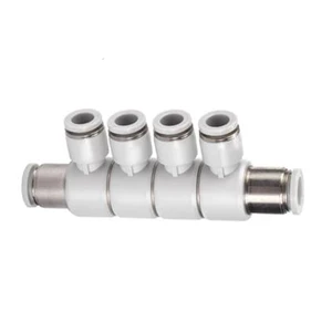 Rotary Pneumatic Push-in Fitting 5-Way 5-Port Swivel Connector for Air Tubing Distribution AFD