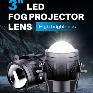 GOODZOOM Universal Bracket LED Projector Lens Fog Light 10-50V Fog Lamp Waterproof Auto Fog Lights Replacement for Most Vehicles