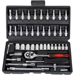 46 Pieces 1/4' E-Type Sleeve Hexagonal Inside and Outside Plum Key Suit Large Medium Small Female Spline Star-Shaped Tool Sets