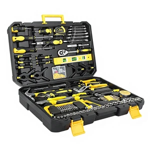 Multifunctional 198PCS DIY Carpentry & Auto Repair Tool Set Hand Operated Carbon Steel Tool Kit