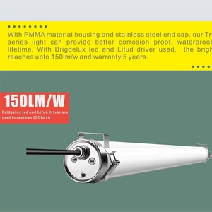 Professional Manufacturer Tri-proof Light IP69K IK10 LED Industrial Tri Proof Light With PMMA Housing Use Carwash Room