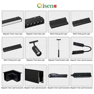 20mm Aluminum 3CCT Commercial 48v IP20 Magnet LED Track Light Modern Indoor Hotel Magnetic Ceiling Rail System Track Spotlight