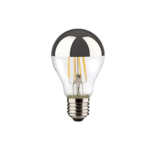Top Silver or Golden Glass A30 Vintage Light Lamp 4W 120V 230V A19 LED Silver Mirror Reflective Light Bulb