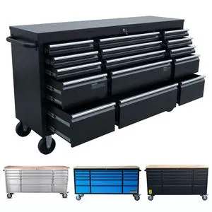 72 Inch Garage 430 Stainless Steel Tool Cabinet Heavy Duty Tool Workbench Chest with Storage Drawer for Home Garage Workshop