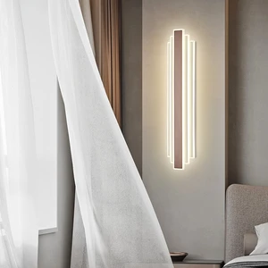 AB Nordic Luxury High-End Aluminum Wall Lamp Full Spectrum LED Linear Strip for Living Room Bedroom Staircase Corridor Garden