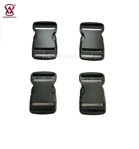 Wholesale High Quality Bag Metal Parts Black Color Backpack Quick Release Plastic Buckle Adjustable Belt Slider Strap Buckles