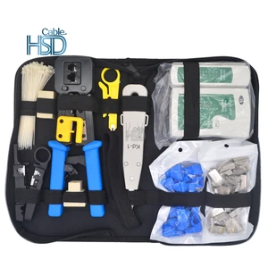 High Quality Computer Repair Lan Networking Professional Cordless Power Hand Network Tool Kit Bag Set PVC Sleeve Handle Crimping