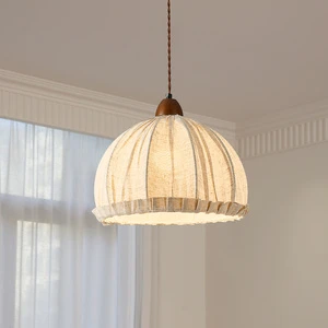 Flower Chandelier E27 Fabric Japanese Pendant Lamp Wabi Sabi French MidStyle Attic For Restaurant And Dining Living Room Bedroom