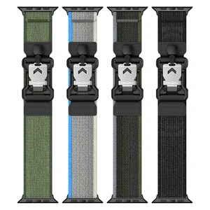 Custom Wholesale 22 mm Gold Buckle Dark Grey Stripe 18mm Strap for Nato