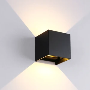 Up and Down Waterproof IP65 Cube 12W LED Wall Lamp Aluminum Adjustable Decoration Wall Mounted Garden Porch Light