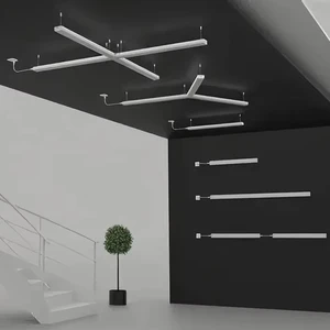 130lm/w 0/1-10v DALI UGR<19 130LPW X Y T Z Shape LED Linear Light With Grille Cover Direct & Indirect Batten Type