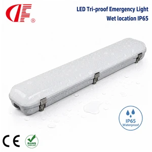 Emergency LED Tri-Proof IP65 100-265V 4FT Vapor Tight Warehouse Light Dimmable 3-Year Warranty
