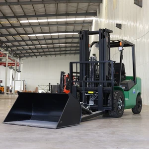 Chinese Factory Hot 3T Mini With Bucket Shovel Attachment Standing Type Compact Small Electric Forklift For Warehouse Aisle