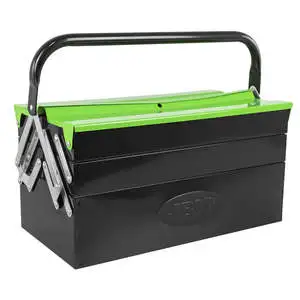 Folding tool box with 5 compartments