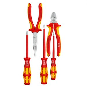 For VDE 5-Piece Insulated 1000V Electrician Tool Set with Hard Case Hand Operated Plastic Construction