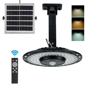 5 Modes IP65 LED Solar Power Shed Light with Motion Sensor and Remote for Warehouse Barn Gazebo Yard Garage