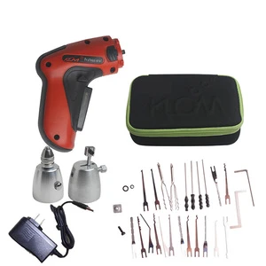 KLOM Cordless Lock Pick Set Electric Lock Pick Gun Locksmith Tool Remove Lock Pick Tool USA Euro Power Supply Locksmith Tools