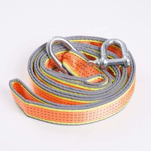 Emergency Recovery Car Tow Strap Rope with D Shackle and Reflective Stripes Polyester Material Customized Size-TOPSUN Brand