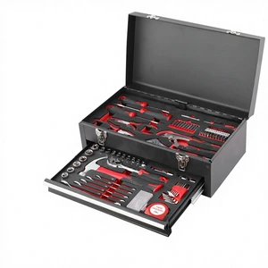 OEM Wholesale Heavy-Duty Double-Drawer Lockable Toolbox Complete Set 1/4in Sockets Automotive Repair Durable Hard Case Hand