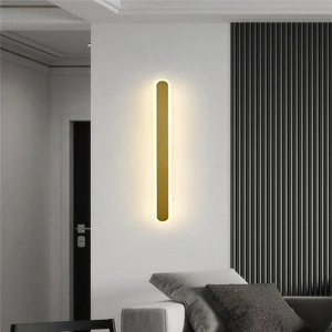 Led Long Strip Design Linear Wall Light Black Gold Shell Wall Sconce Light for Home Porch Stairs Hallway Lighting