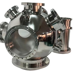QiiMii Customizable Stainless Steel Spherical CF Flange Vacuum Chamber SS304 SS316L Vacuum CF Chamber Laboratory Pipe Fittings
