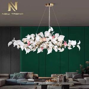New Arrivals Indoor Flower Decorate Home Villa Hotel Bar Living Room Bedroom Led Chandelier Lamp