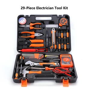29-Piece Professional Electrician Tool Kit with Digital Multimeter & Soldering Iron, Complete Electrical Repair Tool Set