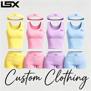 Women's 3 Piece Spring Summer Lounge Set Custom Logo Color Rib Tshirt Shorts Loungewear Top Manufacturers