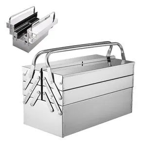 Metal tool box Robust Quality with Strong Handles Folding Cantilever Storage Tool Box Handle tool box