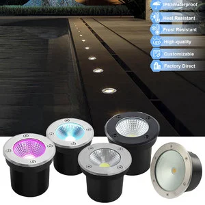 Low Voltage DC24V Aluminum COB Recessed Deck Floor Underground LED Lights IP65 Uplight Lawn Garden Driveway Use Outdoor