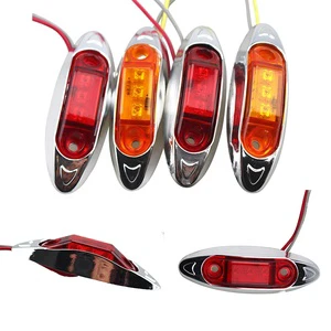 Top Seller High Bright 3LED Trailer,vehicle,ship Truck Lighting Oval Shaped 12v 24v 10-30v Electroplate Frame Side Light